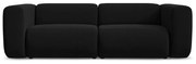 Fekete bársony kanapé 228 cm Ekahi – Makamii