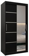 Ruhásszekrény 100 cm tükörrel Verika 2 100 (fekete). 1063762