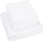 Classic kéztörlő és törölköző szett, fehér, 4 db 50 x 100 cm, 2 db 70 x 140 cm, 4 db 50 x 100 cm, 2 db 70 x 140 cm
