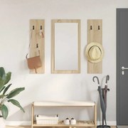 Fali Kabáthorog tárolóval sonoma tölgy 96 x 1.5 x 90 cm Faanyag