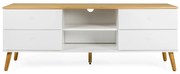 Dot fehér TV-állvány tölgyfa dekorral, szélesség 162 cm - Tenzo