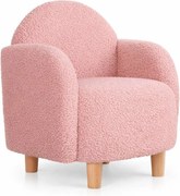 Rózsaszín buklé gyerek fotel Moylo – Artie