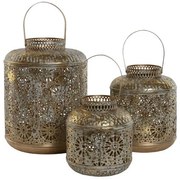 Antkolt arany marokkói stílusú lámpás szett 3 db