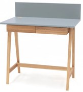 Luka szürke íróasztal kőrisfa lábakkal, hossz 85 cm - Ragaba