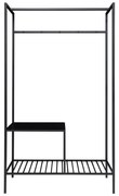 Vita fekete ruhatartó állvány 2 polccal, 170 x 101 cm - House Nordic