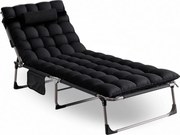 Napágy, kárpitozott kerti pihenőágy fekete színben. VENUS