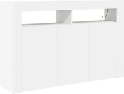 vidaXL Széf LED -es lámpákkal Fehér 116 x 30 x 75 cm Faanyag
