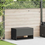 Fekete polyrattan kültéri párna doboz 100x55x55,5 cm