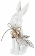 Kerámia dekoráció Nyúl, fehér, 7 x 15 x 5 cm