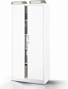 4 polcos fém irodai szekrény, fehér, 1750x800x400 mm: JAN Compact