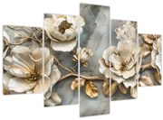 Kép - Márvány háttér virágokkal (150x105 cm)