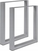 2x Acél fém lábak íróasztalhoz Profil 8x4 cm 80x72 cm Szürke