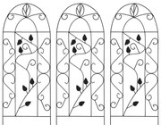 3 db fekete vas növényfuttató állvány 40 x 100 cm