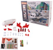 Tűzoltó szállító repülőgép, 4 tűzoltóautóval, kiegészítőkkel, fény- és hanghatásokkal