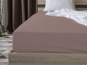 Jersey gumis lepedő barna 180 x 200 cm