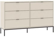 DECO Komód Beige Színben 6 Fiókkal 150 cm