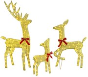 Rénszarvas család 3 pcs Meleg fehér 68 x 26 x 127 cm szövet