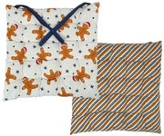 Home Elements Mézeskalács steppelt ülőpárna fehér, 40 x 40 cm