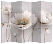 Paraván - Fehér virágok (210x170 cm)