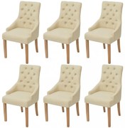 6 db krémszínű szövet étkezőszék