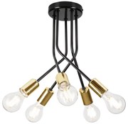 Csillár rúdon PRIYA 5xE27/15W/230V fekete