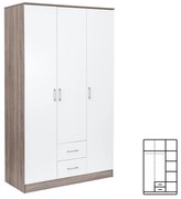 Miami gardróbszekrény 120x205 cm fehér-yorki tölgy