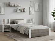 IKAROS ágy 90 x 200 cm, fehér/trüffel tölgy Ágyrács: Léces ágyrács, Matrac: Matrac nélkül