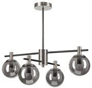 Csillár rúdon LILOU 4xE14/5W/230V matt króm/füstös