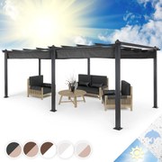 Blumfeldt Pantheon, pergola, árnyékoló, 3 x 6 m, alumínium, napellenző, poliészter, szürke