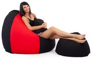 Fekete - Piros ALL IN Bicolor XXL Babzsákfotel Garnitúra