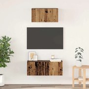 TV szekrény garnitúra 2 pcs Régi fa 80 x 30 x 30 cm Faanyag