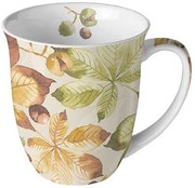 Őszi levél mintás porcelán bögre 400 ml Castanea