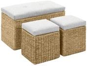 szürke tengerifű tárolópad 2 zsámollyal