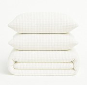 Fehér egyszemélyes renforcé pamut ágyneműhuzat 140x200 cm Waffle Striped – Mila Home Luxury