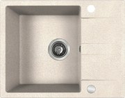 Gránit mosogató Laut 1 kamrás, félcsepegtetővel, bézs