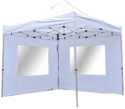 Összecsukható kerti sátor PROFI Fehér 3 x 3 m + 2 oldalfal