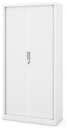 Fém szekrény harmonika ajtókkal DAMIAN, 900 x 1850 x 450 mm, fehér
