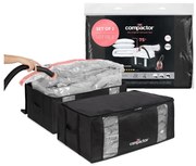 Vákuumos-megerősített textil ruhatároló doboz szett 2 db-os 65x45x27 cm Black Edition – Compactor