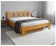 Franciai ágy tömörfából, tárolóhellyel ANGELA 180x200 cm világos dió