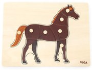 Gyermek fa puzzle Montessori Viga Ló