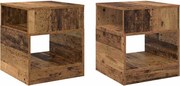 vidaXL Végasztal 2 pcs Öreg fa 40,5 x 40 x 45 cm Faanyag