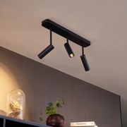 Lekerekített fekete GU10 35 mm-es mennyezeti spotlámpa 3-lámpás állítható - Kate