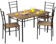 Casaria® Leo étkezőgarnitúra - barna