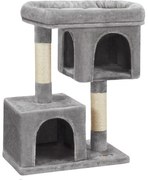 Feandrea macskafa, macskalakás 2 barlanggal 84 cm magas, világosszürke
