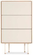 Fehér-natúr színű tölgyfa magas komód 60x100 cm Fina – Gazzda