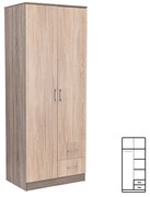 Miami gardróbszekrény 80x205 cm sonoma tölgy-yorki tölgy