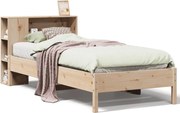 vidaXL tömör fenyőfa könyvespolcos ágy matrac nélkül 75 x 190 cm