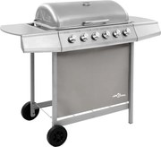 vidaXL ezüst gáz grillsütő 6 égővel