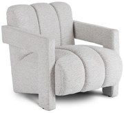 Designer Fotel Szürke Bouclé Kárpittal. BENDER