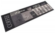 fekete mosható coffee feliratos bársony konyhaszőnyeg 45x150 cm
